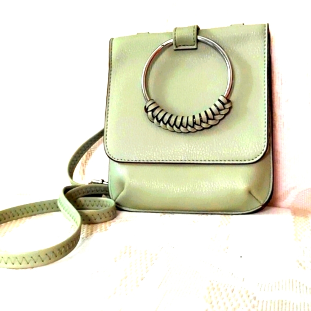 Collection XIIX Small Green Crossbody Metal ring wrap holder Bag